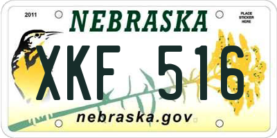 NE license plate XKF516