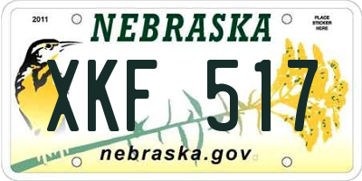 NE license plate XKF517