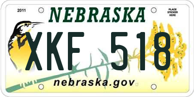 NE license plate XKF518