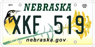 NE license plate XKF519