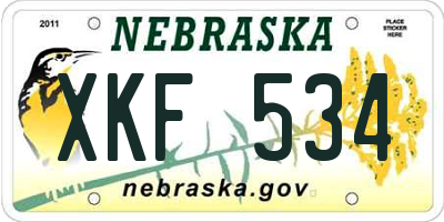 NE license plate XKF534