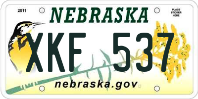 NE license plate XKF537