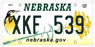 NE license plate XKF539