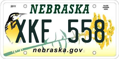 NE license plate XKF558