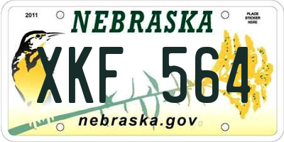 NE license plate XKF564