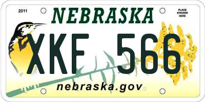 NE license plate XKF566