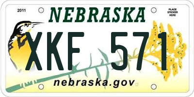 NE license plate XKF571