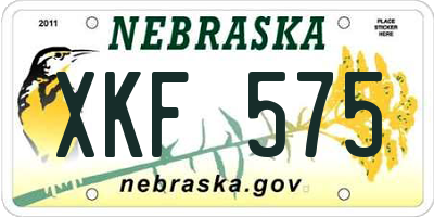 NE license plate XKF575