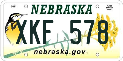 NE license plate XKF578