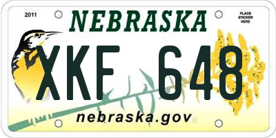 NE license plate XKF648