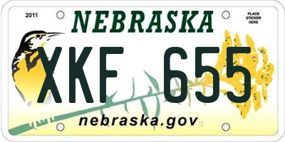 NE license plate XKF655