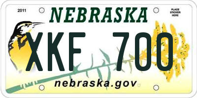 NE license plate XKF700