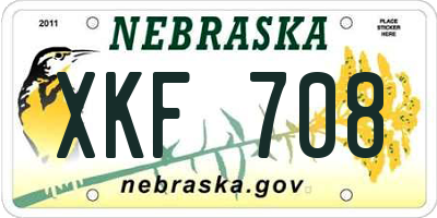 NE license plate XKF708