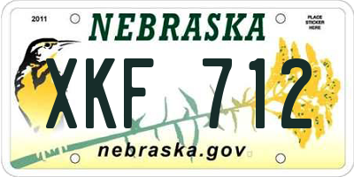 NE license plate XKF712