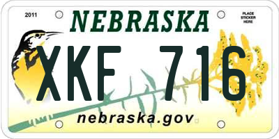 NE license plate XKF716
