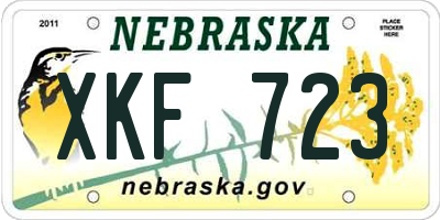 NE license plate XKF723