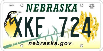 NE license plate XKF724