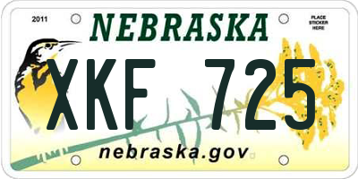 NE license plate XKF725