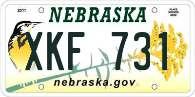 NE license plate XKF731