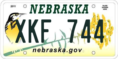 NE license plate XKF744