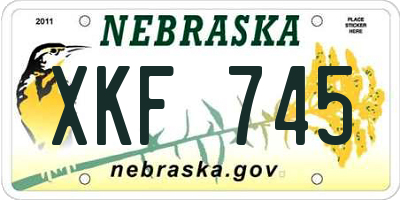 NE license plate XKF745