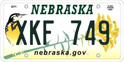NE license plate XKF749