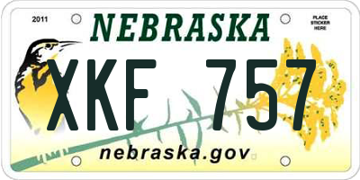 NE license plate XKF757