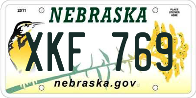 NE license plate XKF769