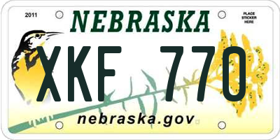 NE license plate XKF770