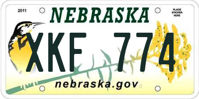 NE license plate XKF774