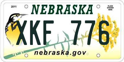 NE license plate XKF776