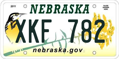 NE license plate XKF782