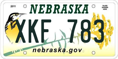 NE license plate XKF783