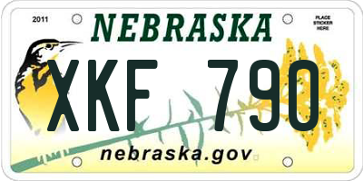 NE license plate XKF790