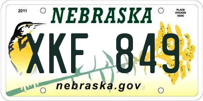 NE license plate XKF849