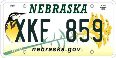 NE license plate XKF859