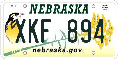 NE license plate XKF894