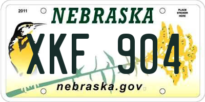 NE license plate XKF904