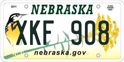 NE license plate XKF908