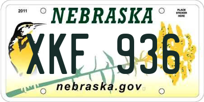 NE license plate XKF936