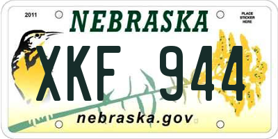 NE license plate XKF944