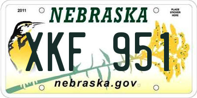 NE license plate XKF951