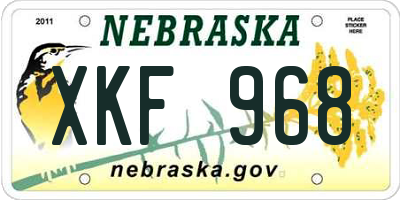 NE license plate XKF968