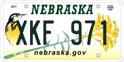 NE license plate XKF971