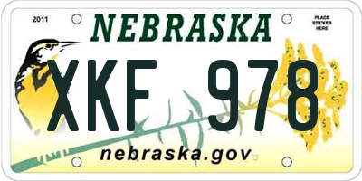 NE license plate XKF978