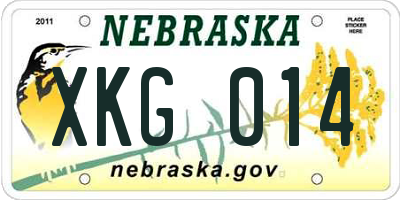 NE license plate XKG014