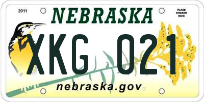 NE license plate XKG021