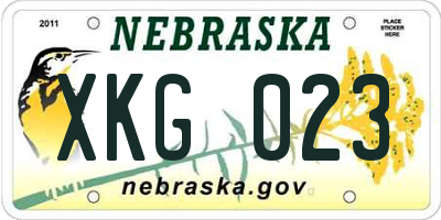 NE license plate XKG023