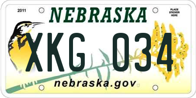NE license plate XKG034