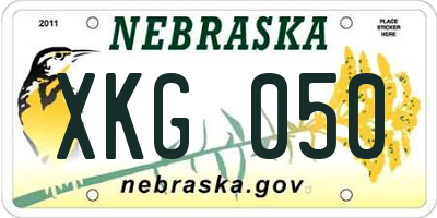 NE license plate XKG050